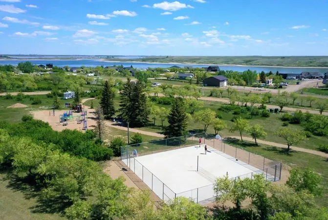 Serviced development with playground, sport court and roads